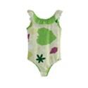 Leaves Background Leaf Kids  Frill Swimsuit View1