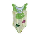 Leaves Background Leaf Kids  Frill Swimsuit View2