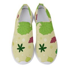 Leaves Background Leaf Women s Slip On Sneakers