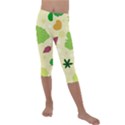 Leaves Background Leaf Kids  Lightweight Velour Capri Leggings  View1