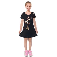 Shooting Star Kids  Short Sleeve Velvet Dress by WensdaiAmbrose