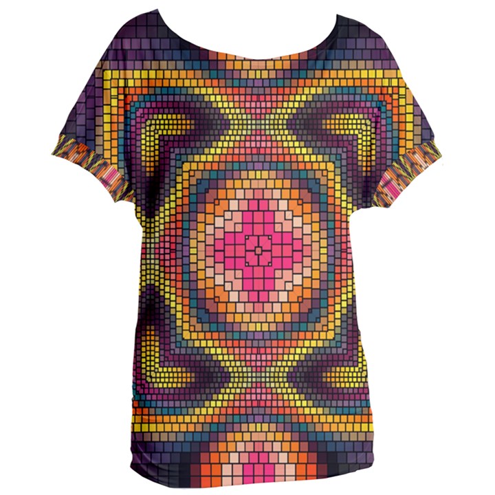 Kaleidoscope Art Pattern Ornament Women s Oversized Tee