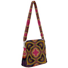 Kaleidoscope Art Pattern Ornament Zipper Messenger Bag