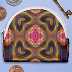 Kaleidoscope Art Pattern Ornament Horseshoe Style Canvas Pouch by Pakrebo