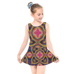 Kaleidoscope Art Pattern Ornament Kids  Skater Dress Swimsuit