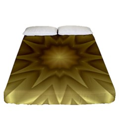 Background Pattern Golden Yellow Fitted Sheet (queen Size) by Pakrebo