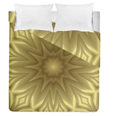 Background Pattern Golden Yellow Duvet Cover Double Side (queen Size) by Pakrebo