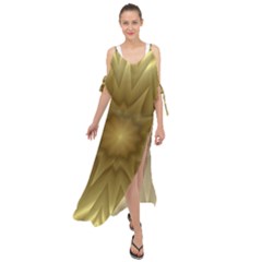 Background Pattern Golden Yellow Maxi Chiffon Cover Up Dress