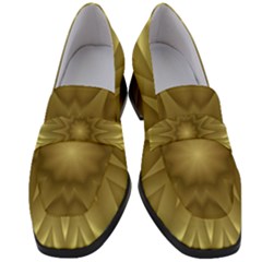 Background Pattern Golden Yellow Women s Chunky Heel Loafers