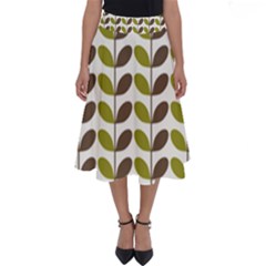 Leaf Plant Pattern Seamless Perfect Length Midi Skirt