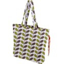 Leaf Plant Pattern Seamless Drawstring Tote Bag View1