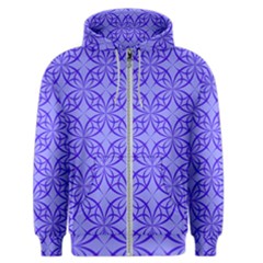 Decor Pattern Blue Curved Line Men s Zipper Hoodie by Pakrebo