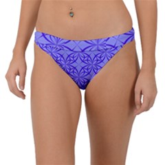 Decor Pattern Blue Curved Line Band Bikini Bottom