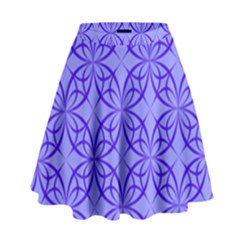 Decor Pattern Blue Curved Line High Waist Skirt by Pakrebo