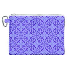 Decor Pattern Blue Curved Line Canvas Cosmetic Bag (xl)