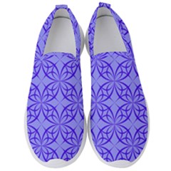 Decor Pattern Blue Curved Line Men s Slip On Sneakers