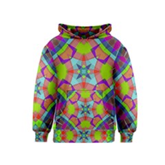 Farbenpracht Kaleidoscope Pattern Kids  Pullover Hoodie by Pakrebo