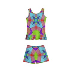 Farbenpracht Kaleidoscope Pattern Kids  Boyleg Swimsuit by Pakrebo