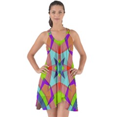 Farbenpracht Kaleidoscope Pattern Show Some Back Chiffon Dress by Pakrebo