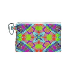 Farbenpracht Kaleidoscope Pattern Canvas Cosmetic Bag (small)