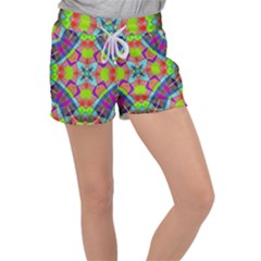 Farbenpracht Kaleidoscope Pattern Women s Velour Lounge Shorts