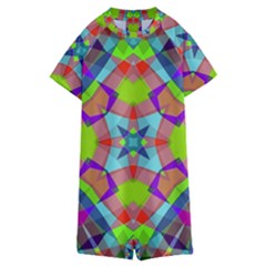 Farbenpracht Kaleidoscope Pattern Kids  Boyleg Half Suit Swimwear