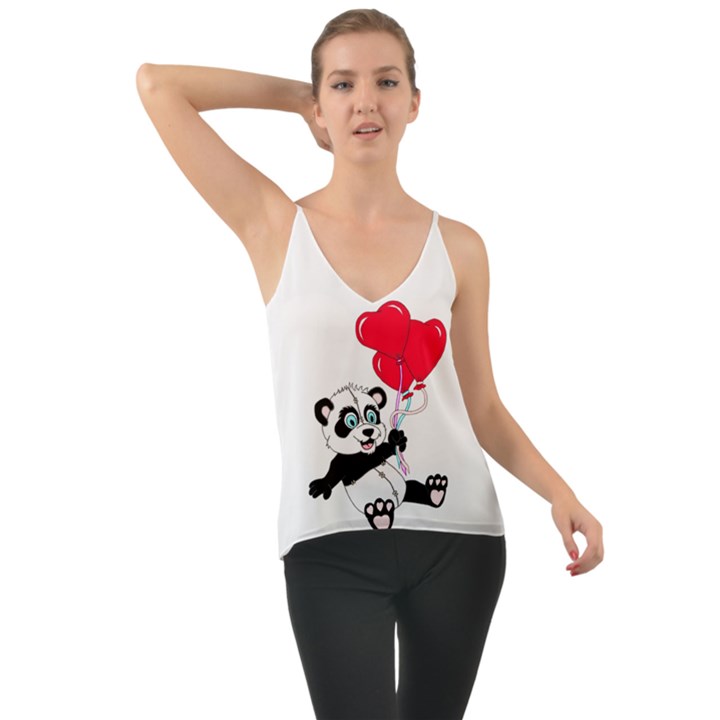 Panda Valentine Chiffon Cami