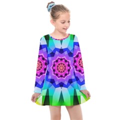 Ornament Kaleidoscope Kids  Long Sleeve Dress