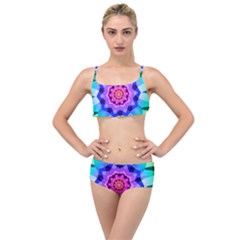 Ornament Kaleidoscope Layered Top Bikini Set