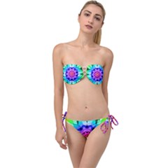 Ornament Kaleidoscope Twist Bandeau Bikini Set