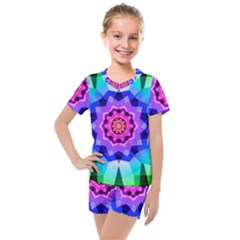 Ornament Kaleidoscope Kids  Mesh Tee And Shorts Set