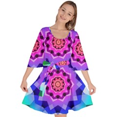 Ornament Kaleidoscope Velour Kimono Dress