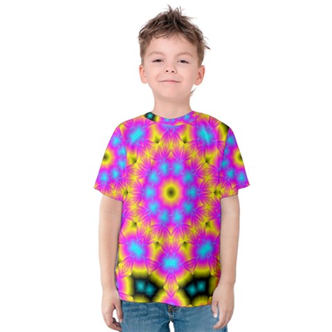 Background Fractal Structure Kids  Cotton Tee by Pakrebo