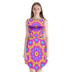 Background Fractal Structure Sleeveless Chiffon Dress   by Pakrebo