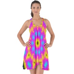 Background Fractal Structure Show Some Back Chiffon Dress by Pakrebo