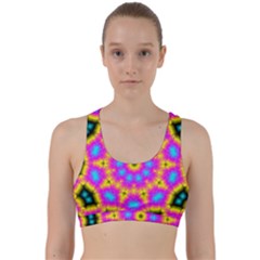 Background Fractal Structure Back Weave Sports Bra by Pakrebo