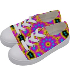 Background Fractal Structure Kids  Low Top Canvas Sneakers by Pakrebo