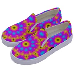 Background Fractal Structure Kids  Canvas Slip Ons by Pakrebo