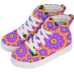 Background Fractal Structure Kids  Hi-top Skate Sneakers