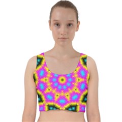 Background Fractal Structure Velvet Racer Back Crop Top