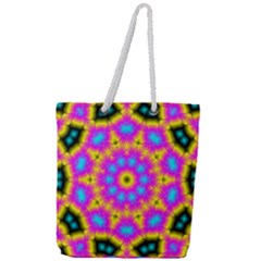 Background Fractal Structure Full Print Rope Handle Tote (large)