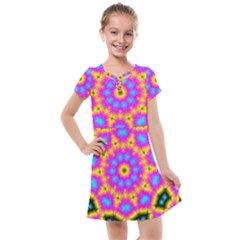 Background Fractal Structure Kids  Cross Web Dress by Pakrebo