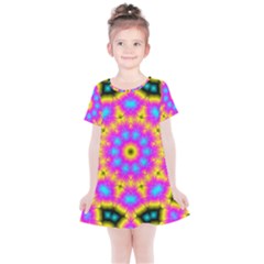 Background Fractal Structure Kids  Simple Cotton Dress