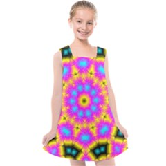 Background Fractal Structure Kids  Cross Back Dress