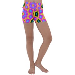 Background Fractal Structure Kids  Lightweight Velour Yoga Shorts