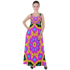 Background Fractal Structure Empire Waist Velour Maxi Dress