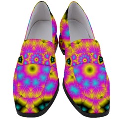 Background Fractal Structure Women s Chunky Heel Loafers