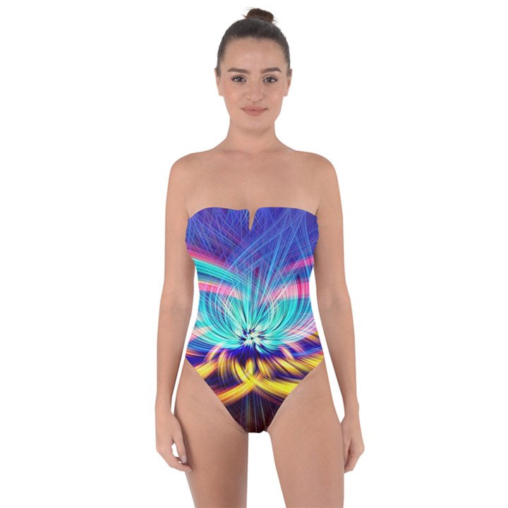 Colorful Chakra Lsd Spirituality Tie Back One Piece Swimsuit