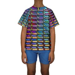 Pattern Background Creativity Kids  Short Sleeve Swimwear