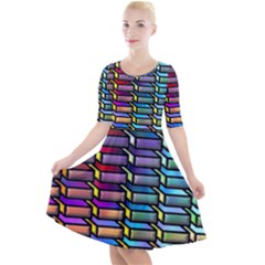 Pattern Background Creativity Quarter Sleeve A-line Dress